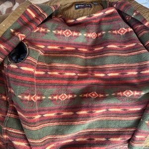 NWT Marino Bay Natural VTG Button Up Fleece Jacket Coat Barn Coat Aztec Western